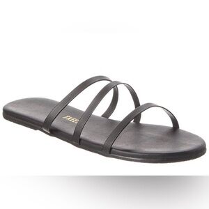 Tkees Emma Leather Sandal: Strappy flat black sandal